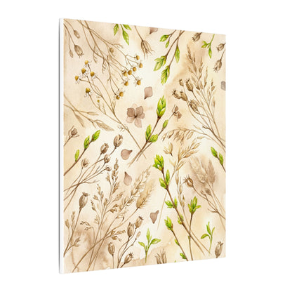 Spring Dried Flowers Watercolor Canvas Art | Earthy Decor