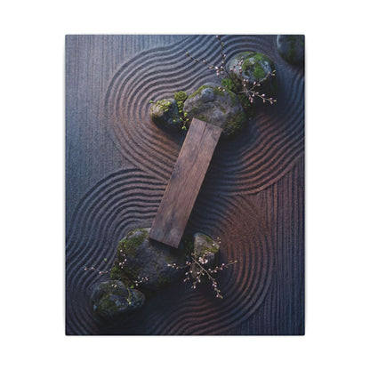 Spring Rock Garden Moody Minimal Canvas Art | Atmospheric Decor