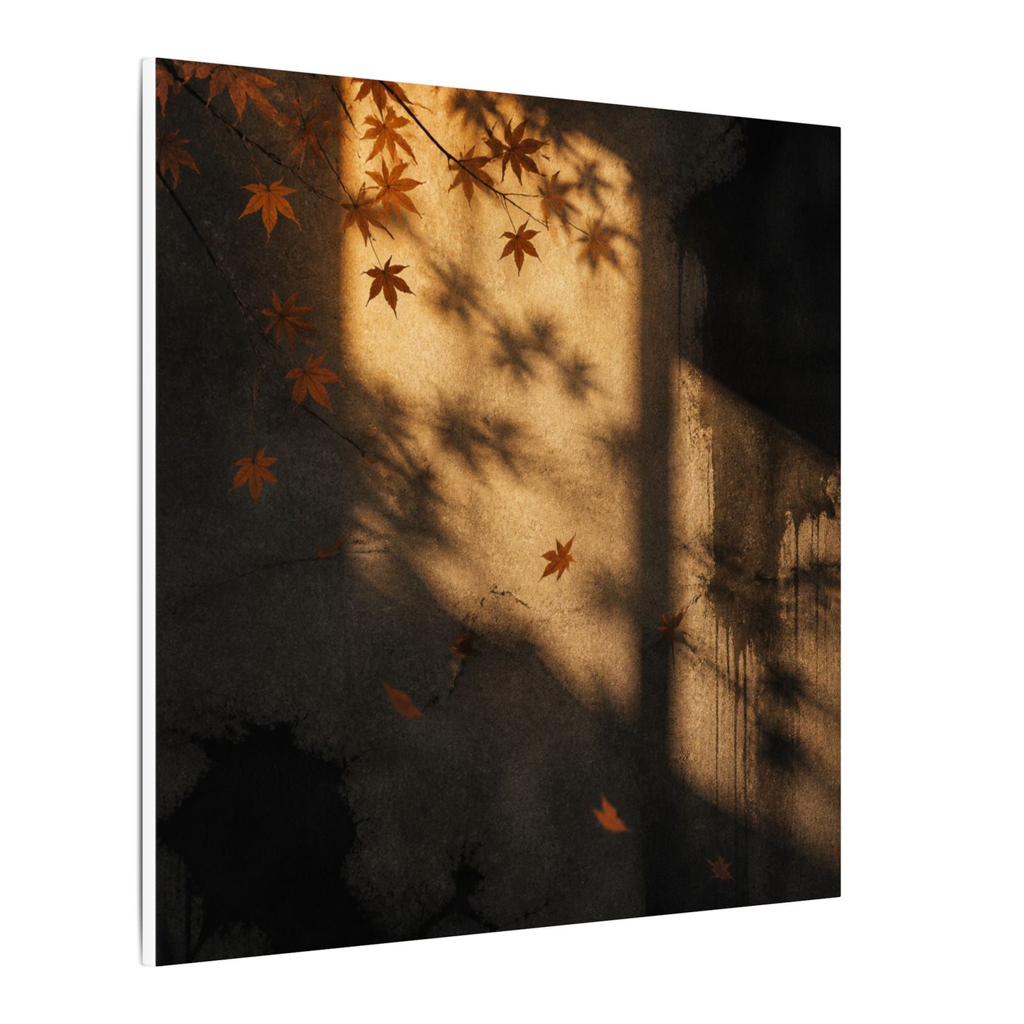 Shadow Play Canvas Art | Autumn Dark Japandi Charcoal Ink Art