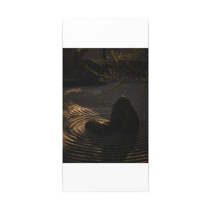 Ma Rock Garden Canvas Art - Dark Japandi Shadow Zen