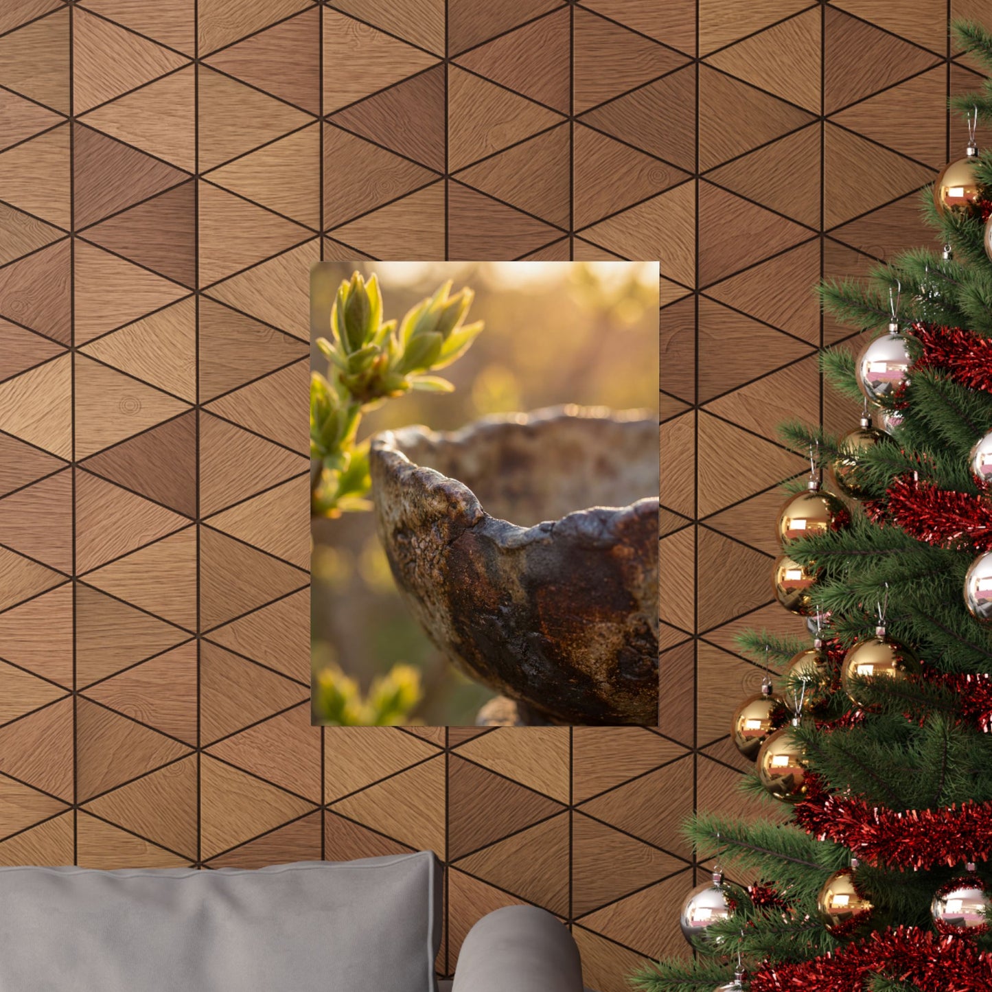 Ma Ceramic Bowl Wall Art Print - Dark Japandi Dark Texture