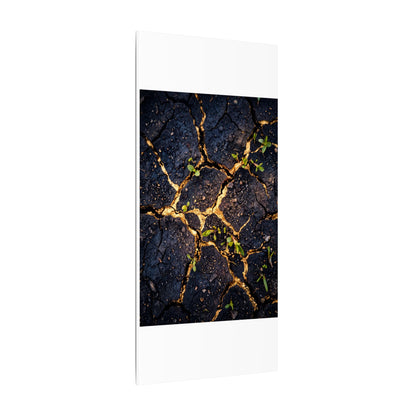 Spring Cracked Earth Crackle Gold Canvas Art | Healing Decor