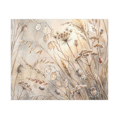 Winter Dried Flowers Watercolor Canvas Art | Warm Decor