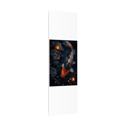 Koi Pond Canvas Art | Winter Dark Japandi Shadow Zen Art