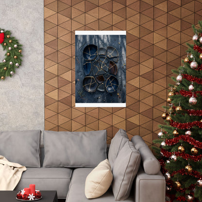 Broken Pottery Wall Art Print | Winter Dark Japandi Shadow Zen Art