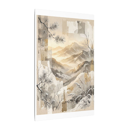 Shibui Mountain Mist Canvas Art - Japandi Japanese Pattern