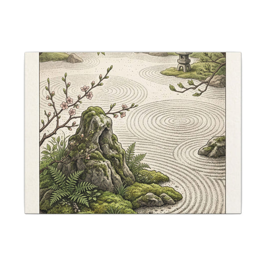 Spring Rock Garden Vintage Botanical Canvas Art | Nostalgic Decor
