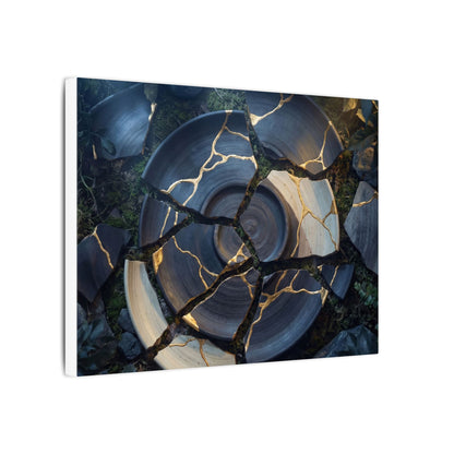 Resilient Broken Pottery Canvas Art - Gold Vein Kintsugi