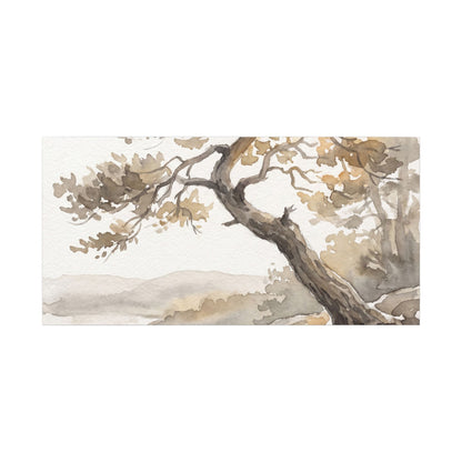 Pine Tree Watercolor Canvas Art | Elegant Japandi Art