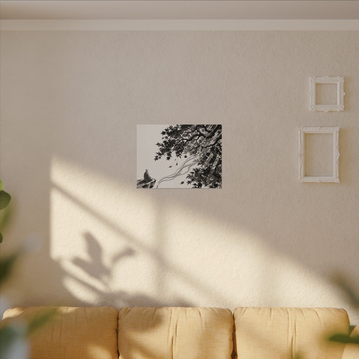 Serene Incense Smoke Canvas Art - Ukiyo E Inspired Zen
