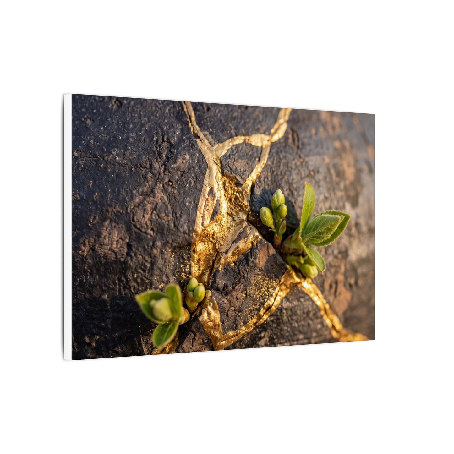 Rust Patina Gold Repair Canvas Art | Resilient Kintsugi Art