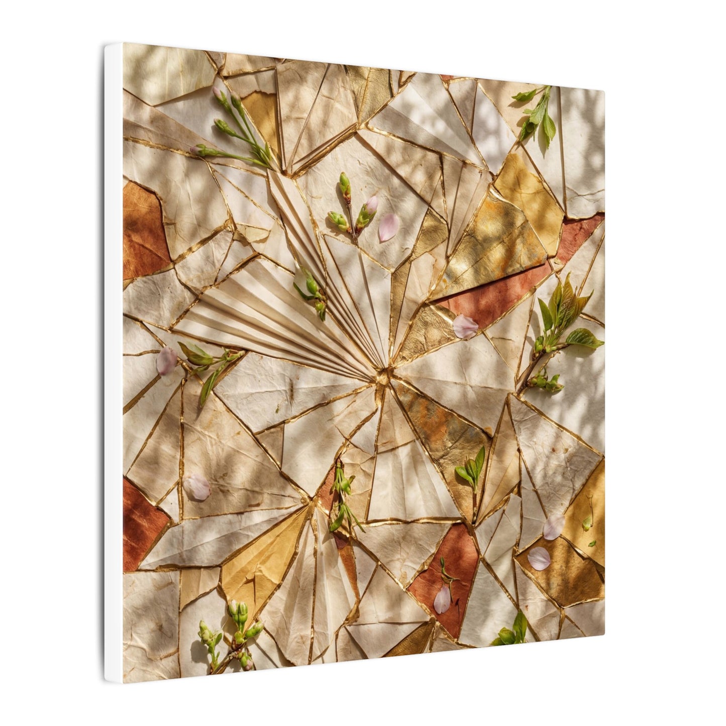 Resilient Paper Fold Canvas Art - Gold Repair Kintsugi
