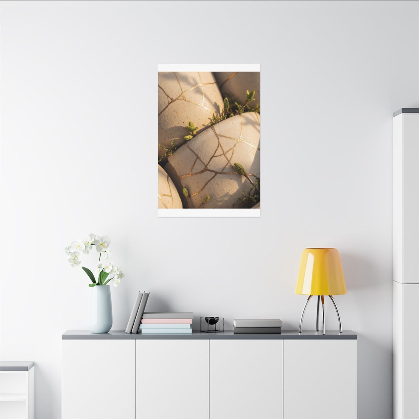 Spring Broken Pottery Gold Vein Canvas Art | Beautiful Decor