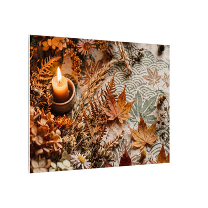 Candlelight Dried Flowers Canvas Art - Japandi Seijaku