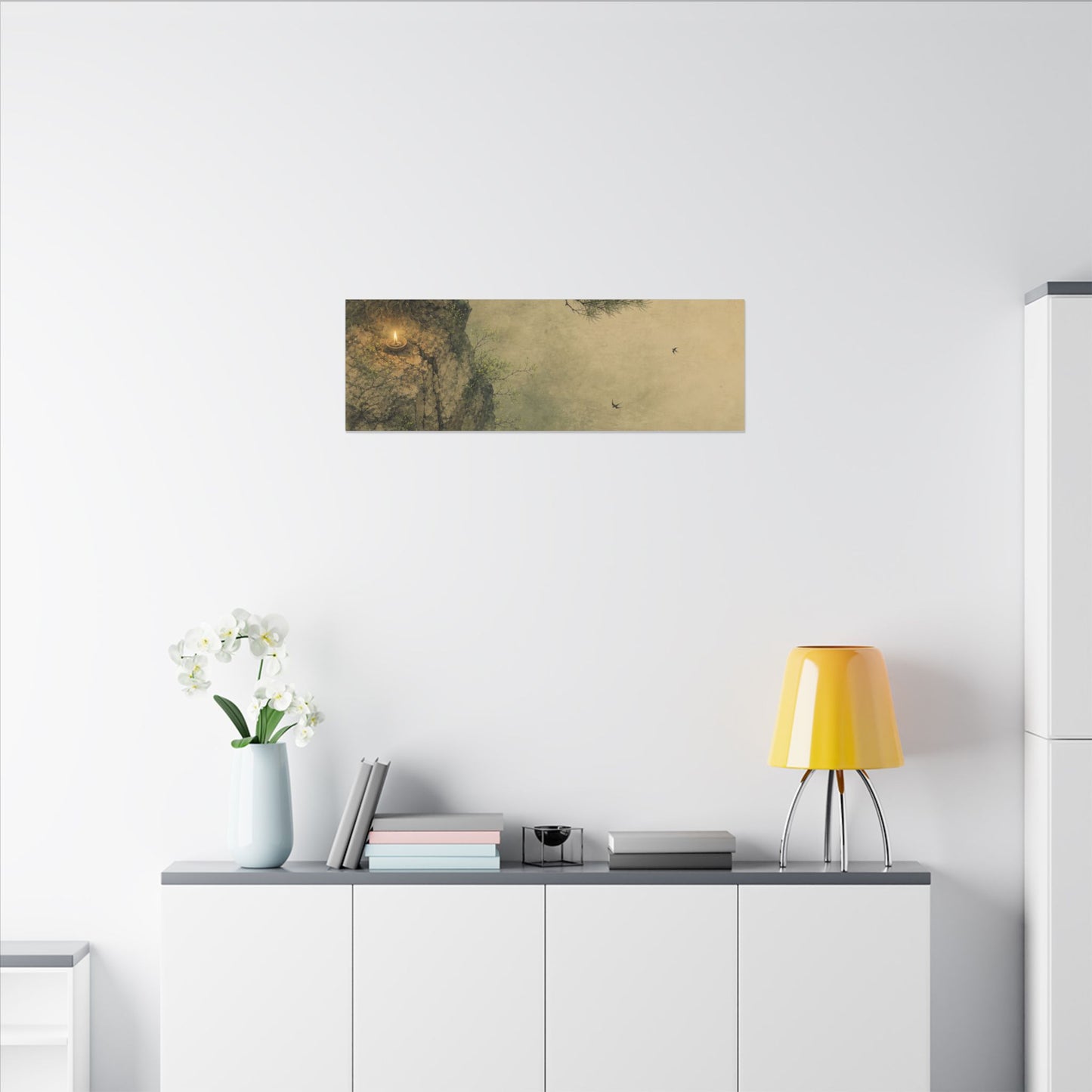 Spring Pine Tree Minimal Line Canvas Art | Earthy Decor