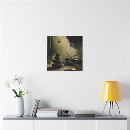 River Stones Spring Canvas Art | Zen Contemplative Design
