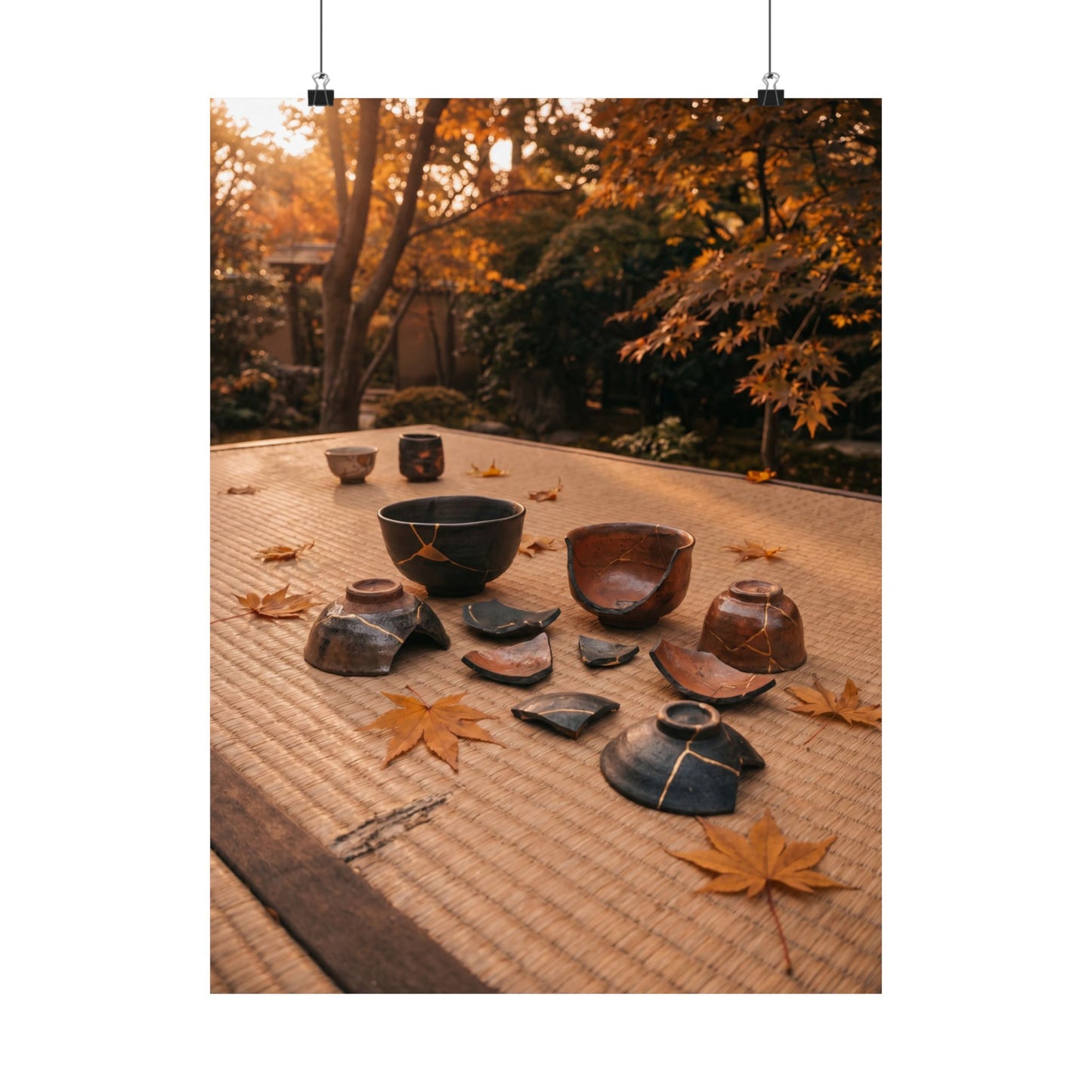 Kintsugi Tea Ceremony in Golden Hour | Broken Beauty Wall Art Print Art Print