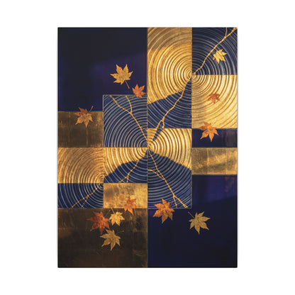 Autumn Water Ripple Crackle Gold Canvas Art | Artful Decor