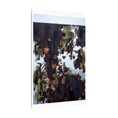 Rust Patina Charcoal Ink Canvas Art | Sophisticated Dark Japandi Art