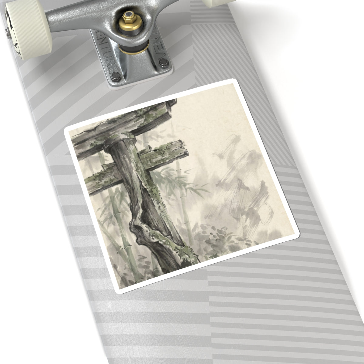 Fukinsei Torii Gate Sticker - Zen Sumi E Art Print