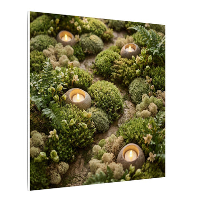 Moss Close Up Japanese Pattern Canvas Art | Neutral Japandi Art