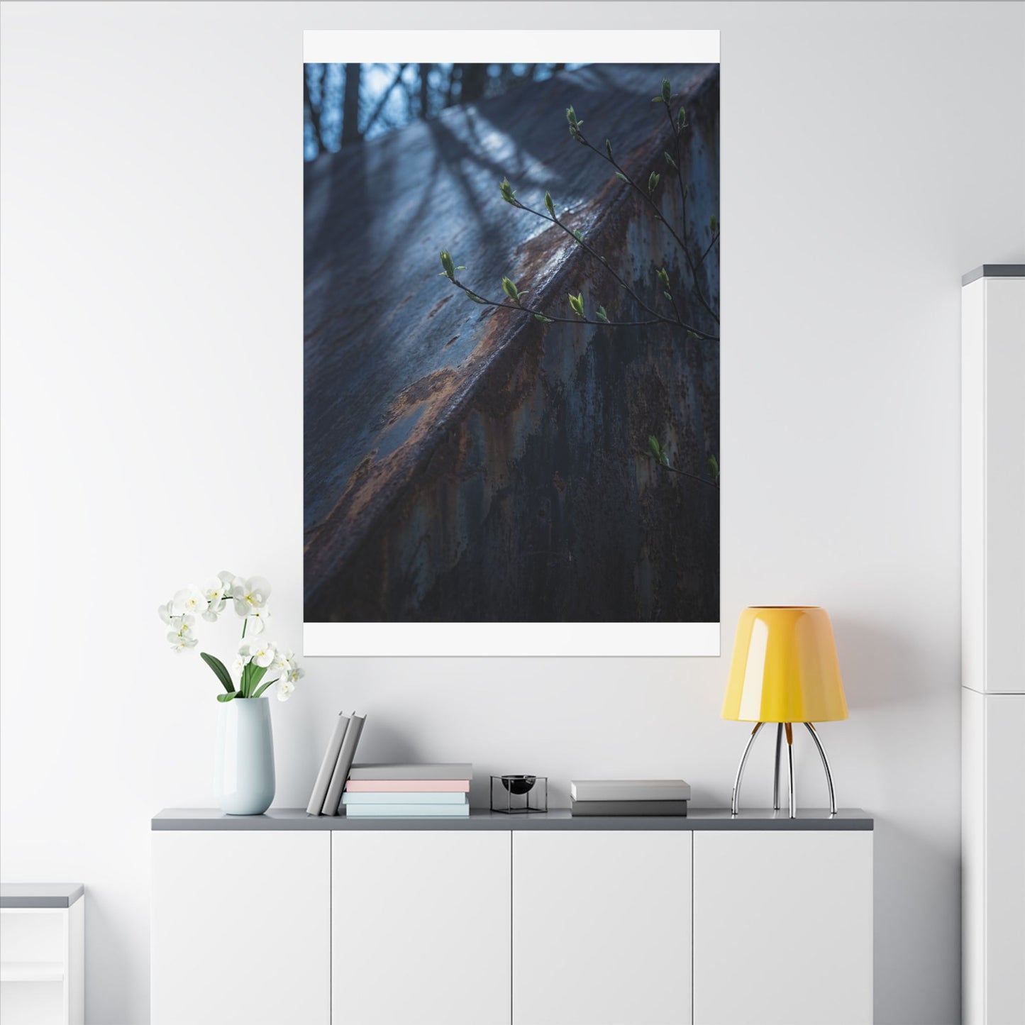 Rust Patina Canvas Art | Spring Dark Japandi Shadow Zen Art