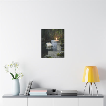 Candlelight Lotus Flower Canvas Art - Zen Kanso