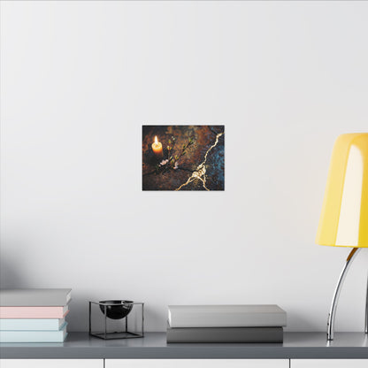 Kintsugi Rust Patina in Candlelight | Gold Repair Canvas Art