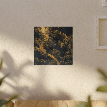 Contemplative Moonlit Garden Canvas Art - Ukiyo E Inspired Zen