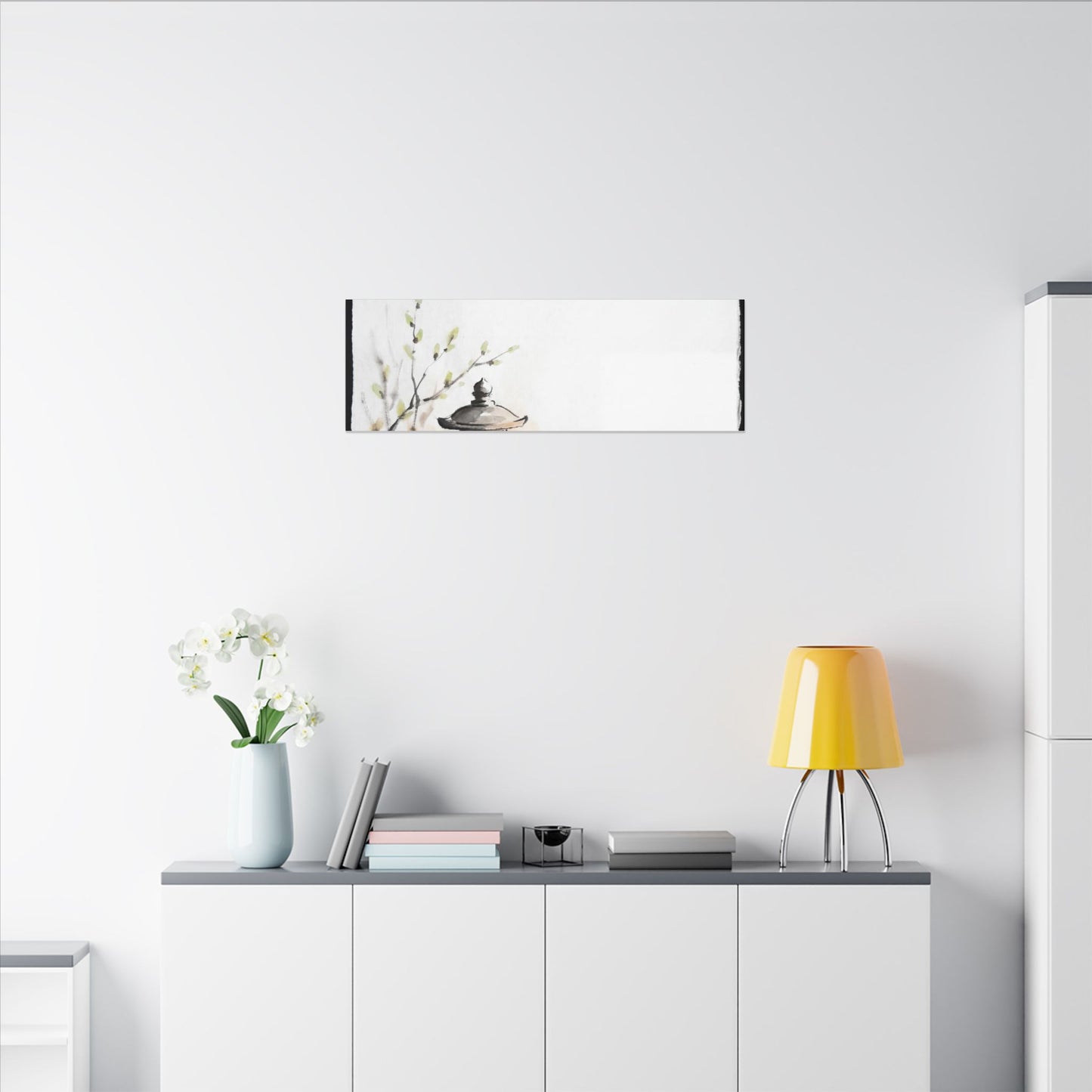 Moonlit Garden Spring Canvas Art | Zen Contemplative Design