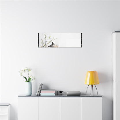Moonlit Garden Spring Canvas Art | Zen Contemplative Design