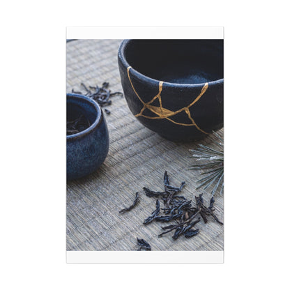 Kintsugi Tea Ceremony in Overcast | Gold Vein Canvas Art
