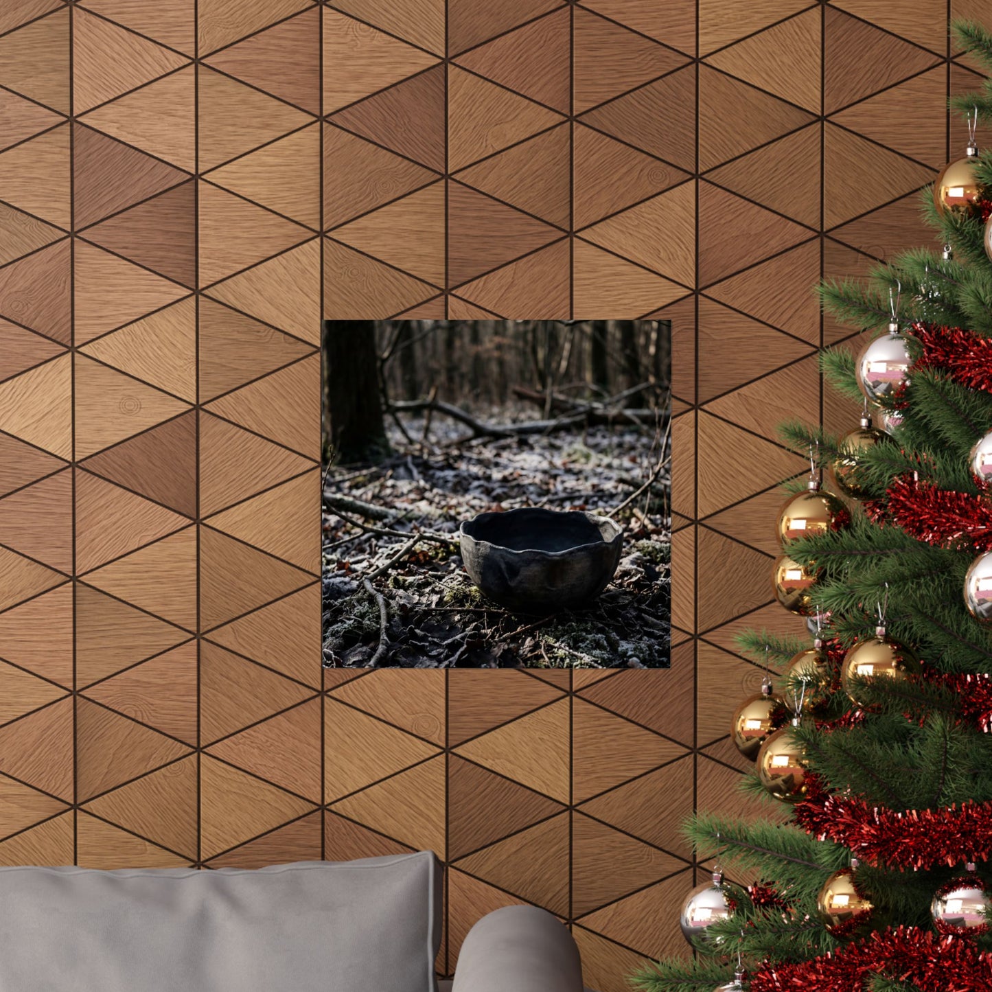 Winter Ceramic Bowl Shadow Zen Wall Art Print | Luxurious Decor
