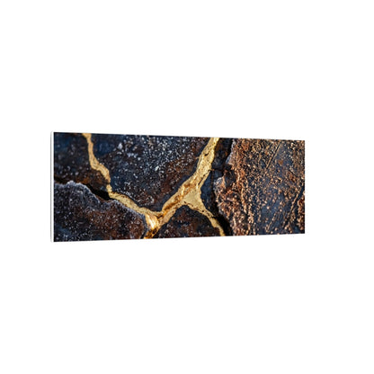 Winter Rust Patina Gold Vein Canvas Art | Resilient Decor