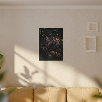 Ma River Stones Canvas Art - Dark Japandi Dark Texture