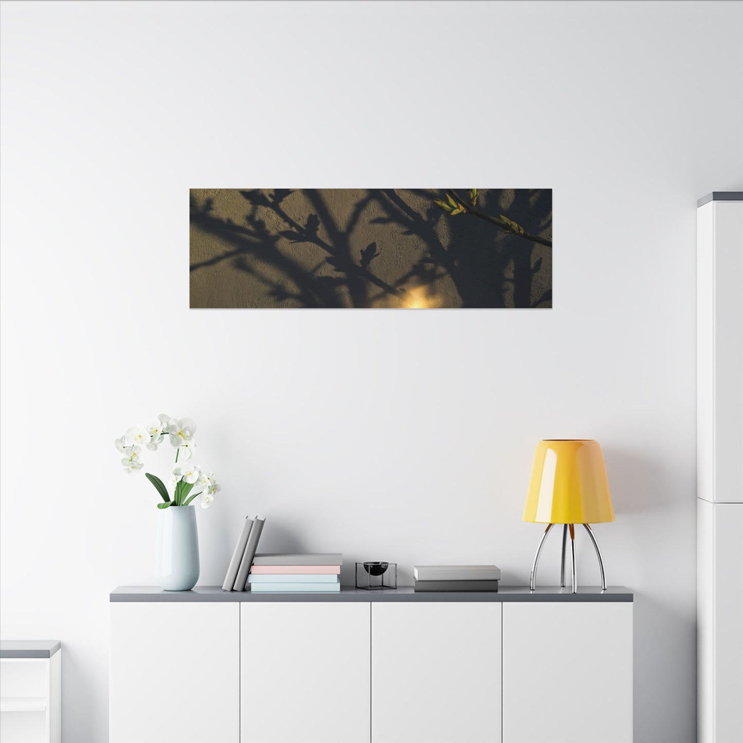 Bold Shadow Play Canvas Art - Moody Minimal Dark Japandi