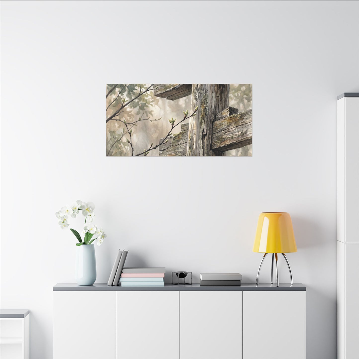 Torii Gate Spring Canvas Art | Japandi Neutral Design