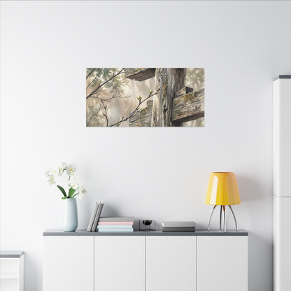 Torii Gate Spring Canvas Art | Japandi Neutral Design