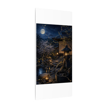 Seijaku Moonlit Garden Canvas Art - Kintsugi Gold Vein