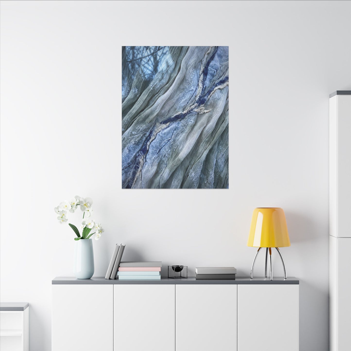 Moonlight Silk Drape Canvas Art - Japandi Mono No Aware