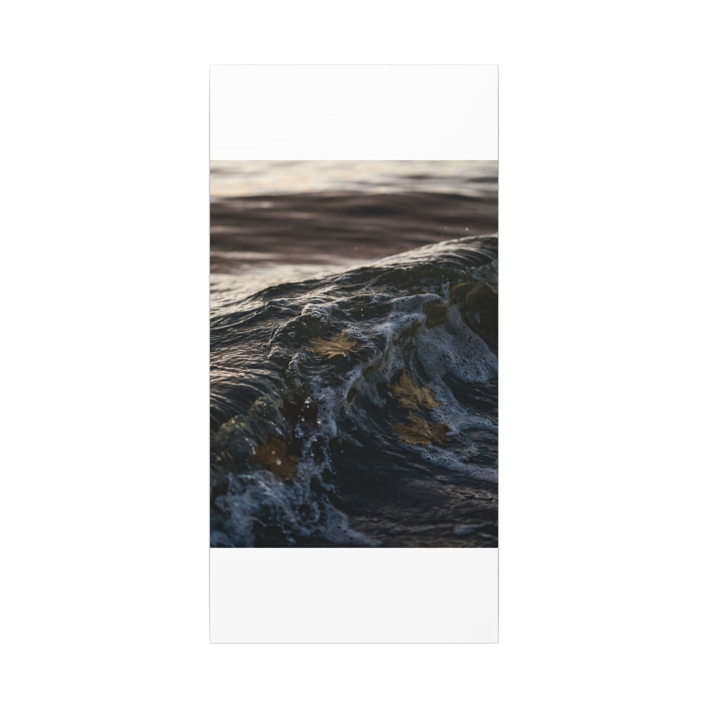 Dark Japandi Ocean Wave in Dawn | Moody Minimal Canvas Art