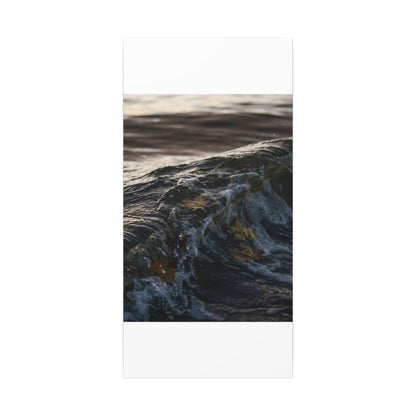 Dark Japandi Ocean Wave in Dawn | Moody Minimal Canvas Art