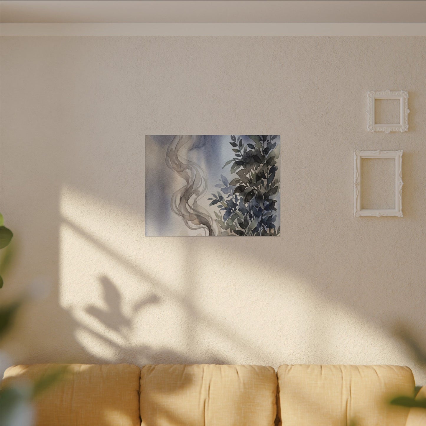 Incense Smoke Summer Canvas Art | Japandi Cozy Design