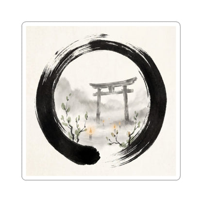Calm Torii Gate Sticker - Enso Zen Art Print