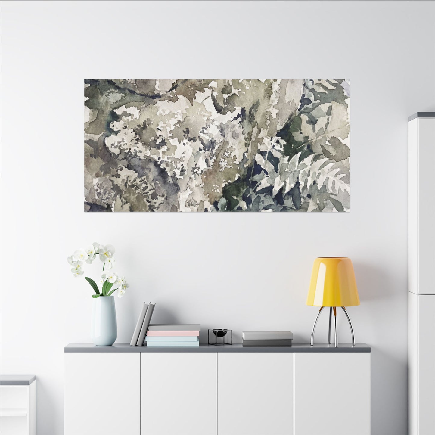Stone Lantern Watercolor Canvas Art | Elegant Japandi Art