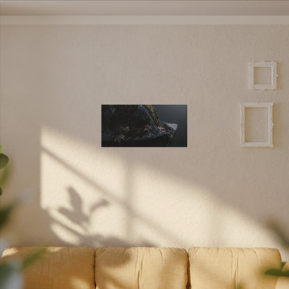 Stone Lantern Moody Minimal Canvas Art | Sophisticated Dark Japandi Art