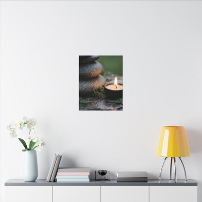 Warm River Stones Canvas Art - Japanese Pattern Japandi