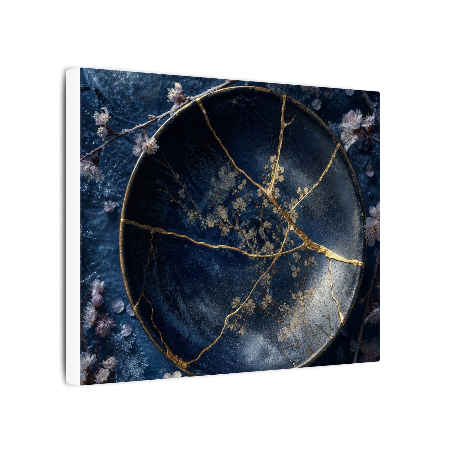 Cherry Blossom Winter Canvas Art | Kintsugi Philosophical Design