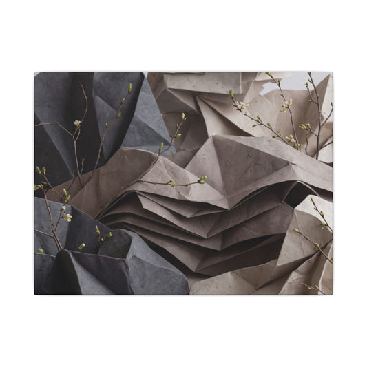 Neutral Paper Fold Canvas Art - Texture Japandi