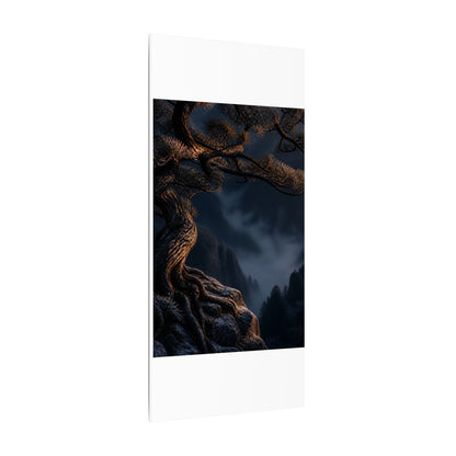 Bold Pine Tree Canvas Art - Shadow Zen Dark Japandi
